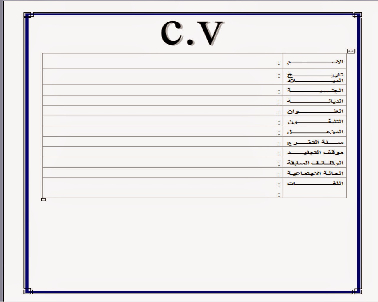 سيرة ذاتية جاهزة للطباعة - اشكال جديده لطباعه السيره الذاتيه 1167 4