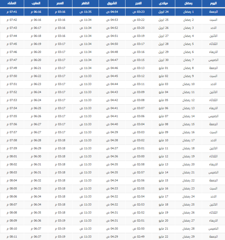 لمعرفة مواعيد الصيام من هنا - امساكية رمضان 2019 ليبيا 1442 1