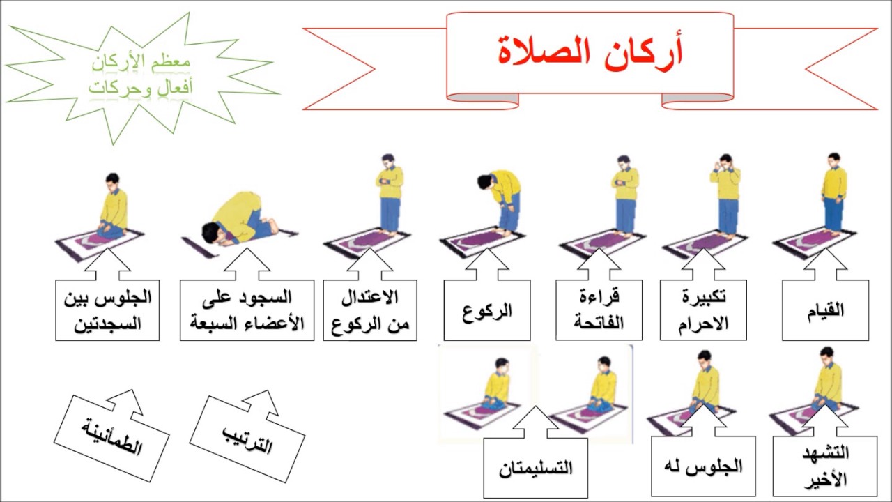 تعليم الصلاة بالصور والكتابة , الصلاه ركن من اركان الاسلام